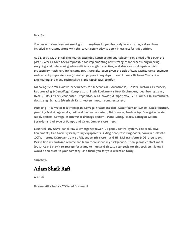 cover letter