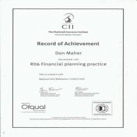 R06 Exam Certificate | PDF