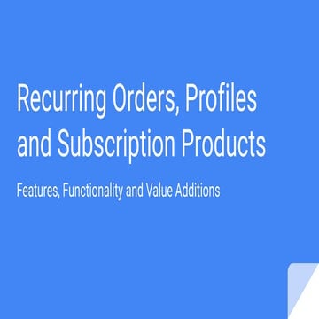 Subsription and Recurring Payments