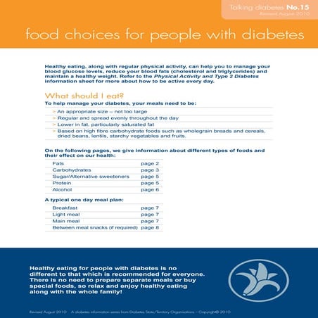 F8 aus food choices for people with diabetes
