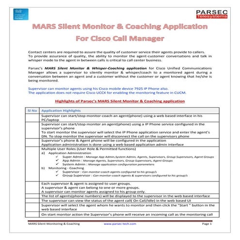 MARS Silent Monitor Coach