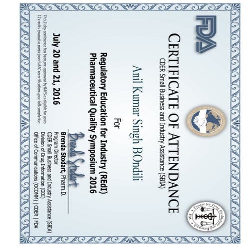 Certificate of Attendance