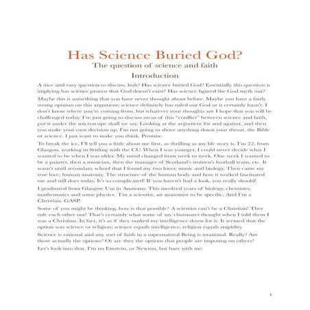 Has Science Buried God? Seminar