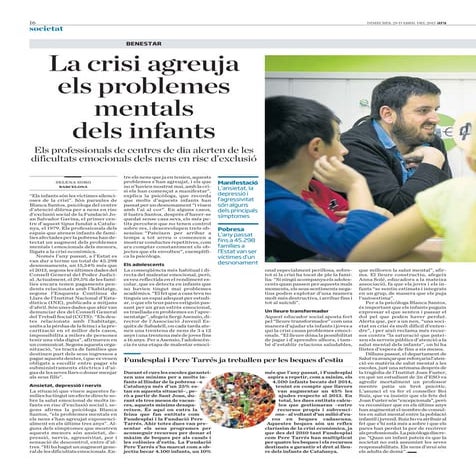 20150429 Ara - Societat Salut mental infantil