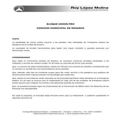 AVISOS SONOROS EN COLECTIVOS