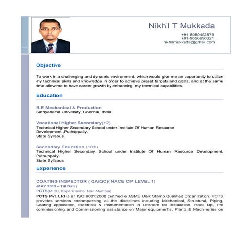 Manojeet Kumar CV-Inspections | PDF