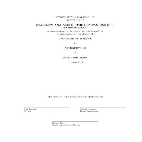 Irina Goriatcheva - Stability Analysis of Companions Ups And