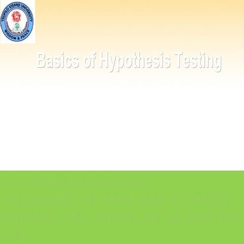 Basic of Hypothesis Testing TEKU QM