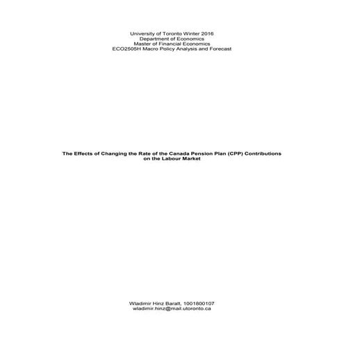 CPP contributions on the labour market