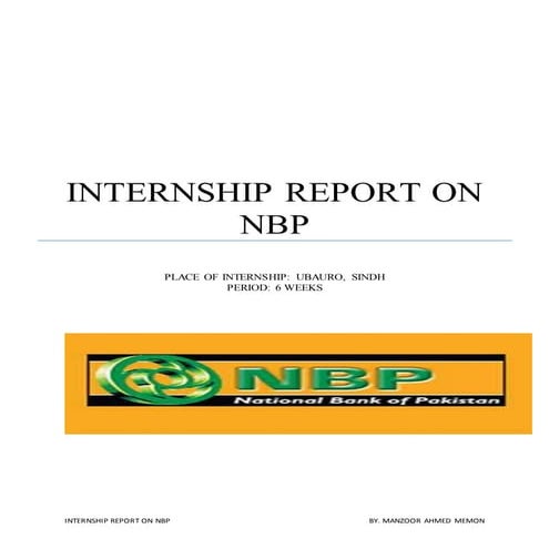 INTERNSHIP REPORT NBP