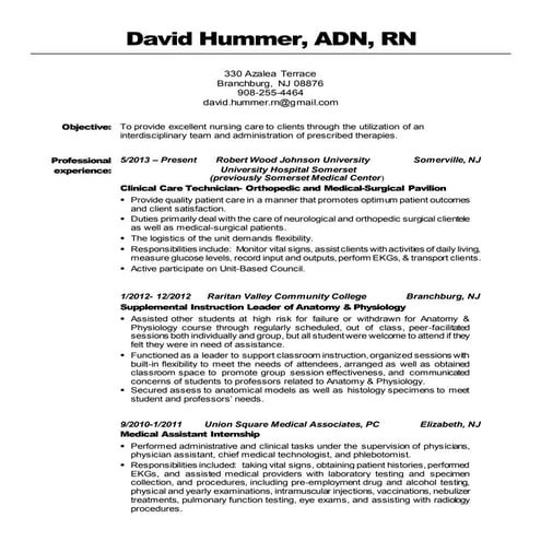 DavidHummerResumeMay2016