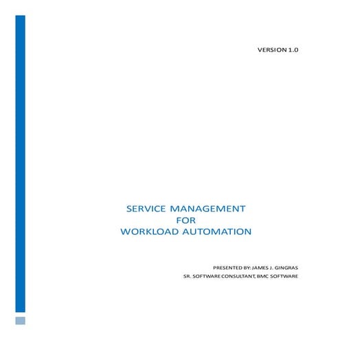 Service Management for Workload Automation