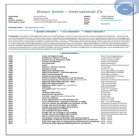 T.P Kotze CV (Snr) | DOC