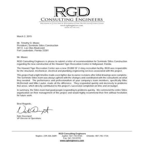 15.03.02 Seminole Stiles RGD letter