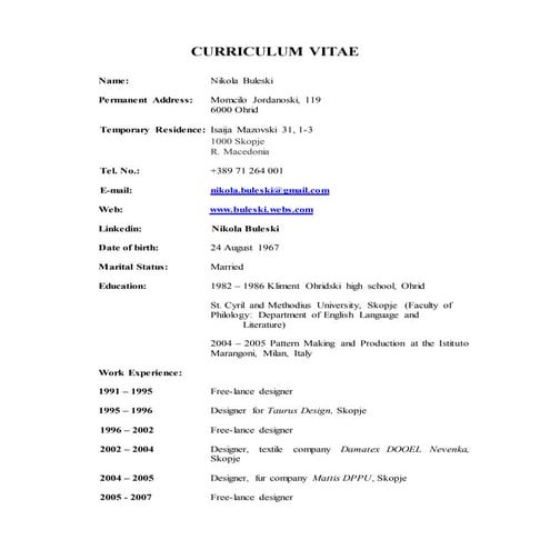 Cv template | DOC
