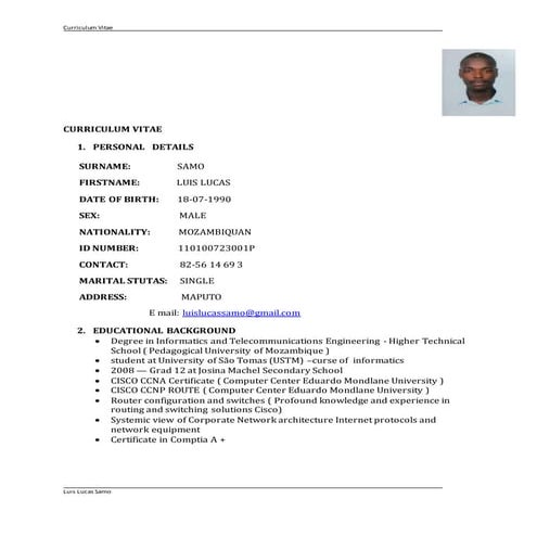 Curriculum Vitae-Luis Lucas Samo English | DOCX