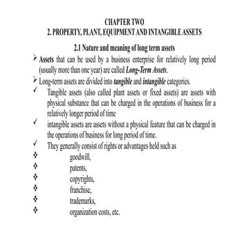 PROPERTY, PLANT, EQUIPMENT AND INTANGIBLE ASSETS