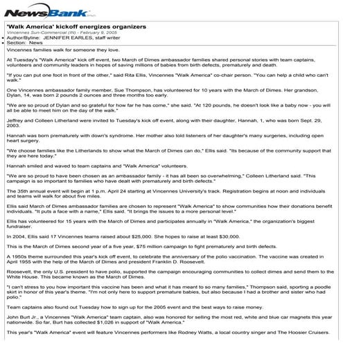 WalkAmerica organizers