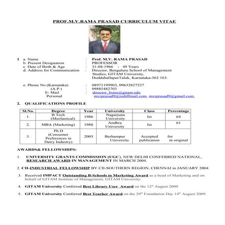 Prof.M.V.Ramprasad_director BSMS CV_-27-2-15