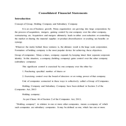 Consolidated Financial Statements