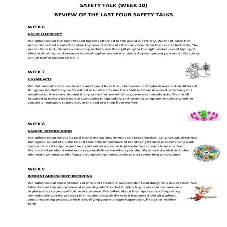 SAFETY TALK (WEEK 10) | DOCX