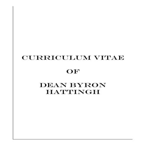 CURRICULUM VITAE D.B.Hattingh