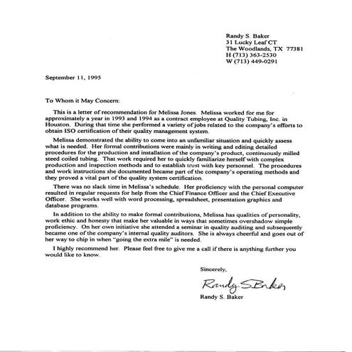 1995 Reference Letter QTI-2