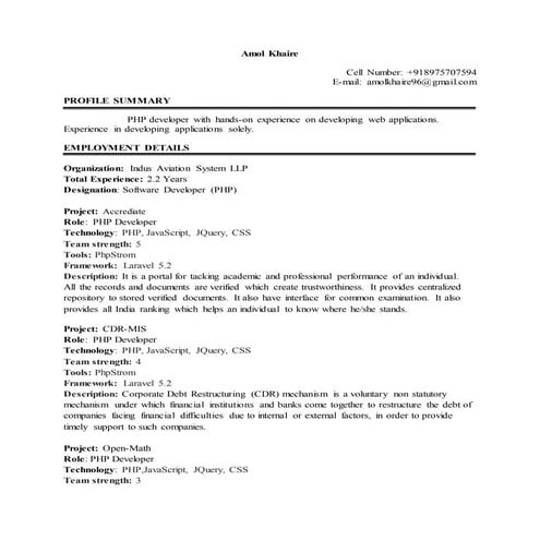 AmolKhaire_Php_2years