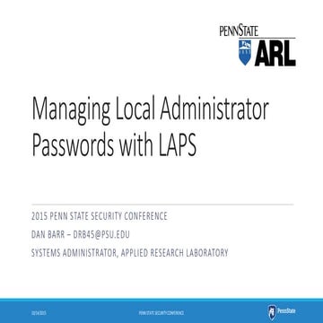 PSU Security Conference 2015 - LAPS Presentation