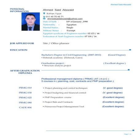 Mohamed Soudan CV 1 | PDF