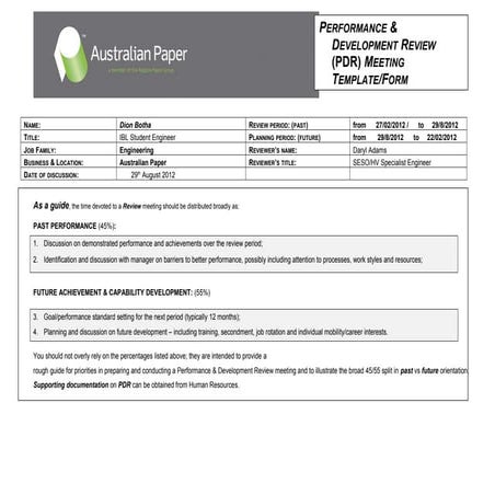 2012_08_29 Performance and Developement Review D-Botha