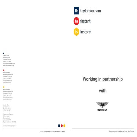 Recent Brochure used for Presentation to well know corporate company