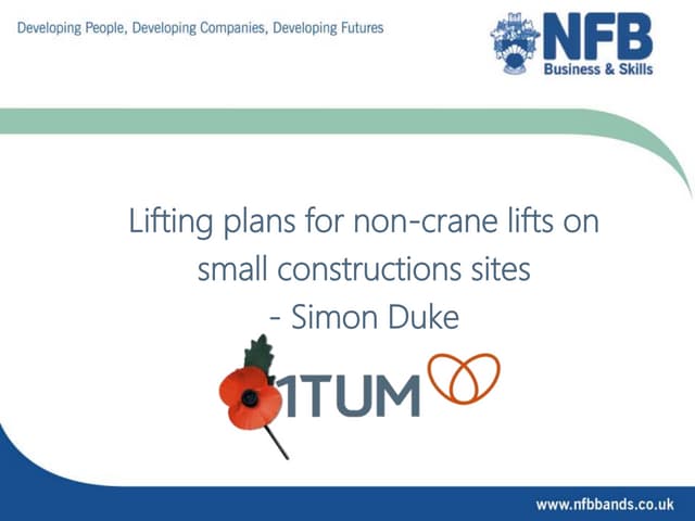 Lifting plans for non-crane lifts on small construction sites