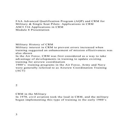 FAA Advanced Qualification Program (AQP) and CRM for Military & .docx