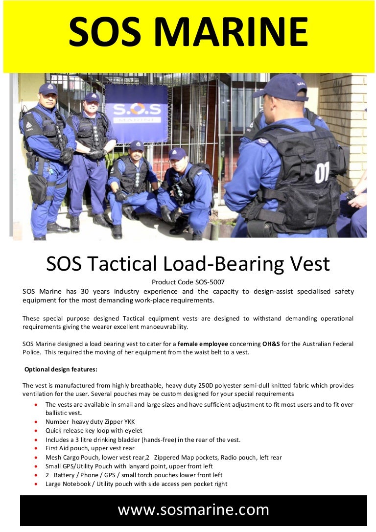 SOS Police Tactical Load Bearing Vest SOS5007