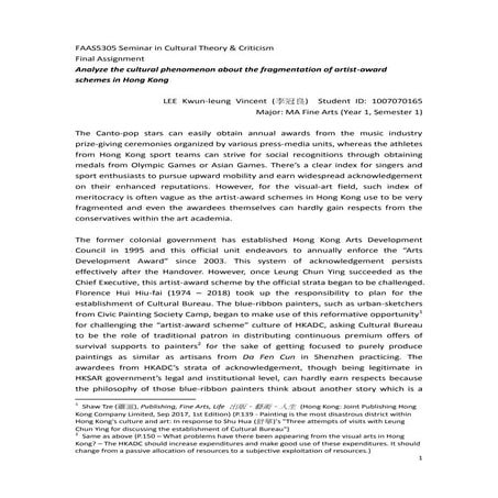 FAAS5305 Cultural Theory - final assignment