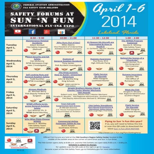 FAA SAFETY FORUMS AT SUN N FUN 2014