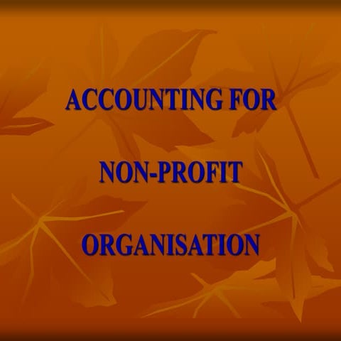 Accounting for non profit organisation