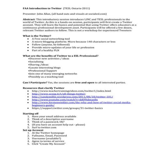 Twitter at TESL Ontario 2011
