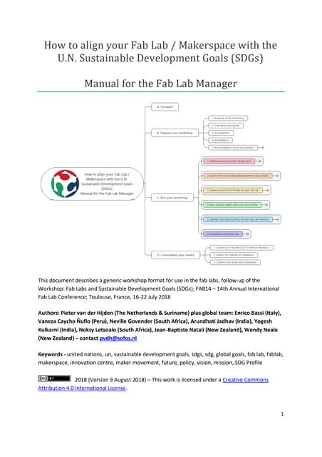 Manual: How to align your Fab Lab / Makerspace with the U.N. Sustainable Deve...