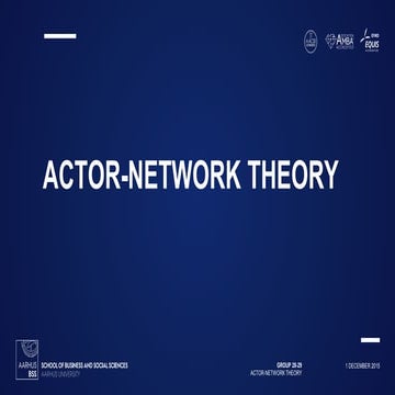 Actor Network Theory | PPT