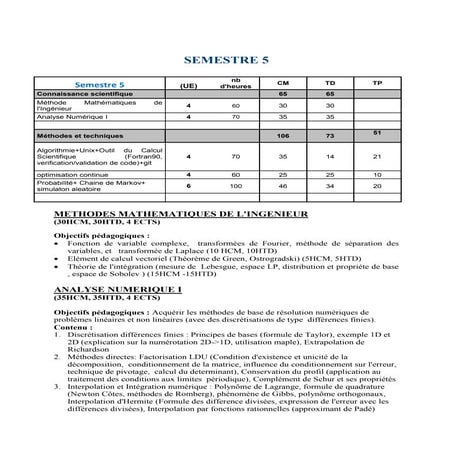Programme Mathématiques Appliquées et Modélisation-Polytech Lyon