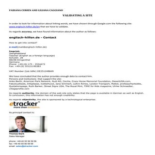  Report on site validity