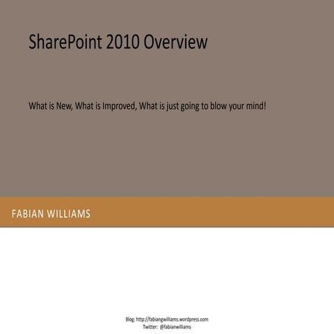 Fabian Williams Sp2010 Overview Session