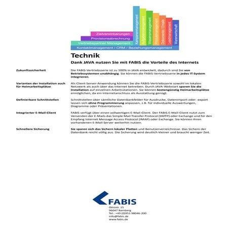 Technologie bei Vertriebssoftware und Provisionsabrechnung von FABIS