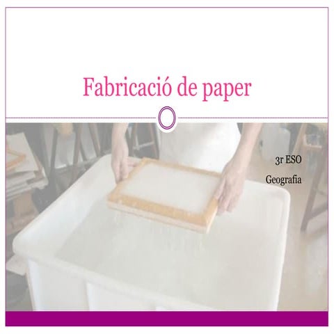 Fabricació de paper