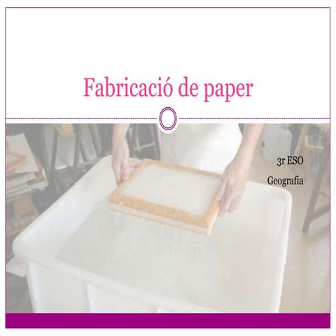 Fabricació de paper
