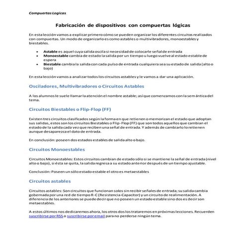 Fabricación de dispositivos con compuertas lógicas