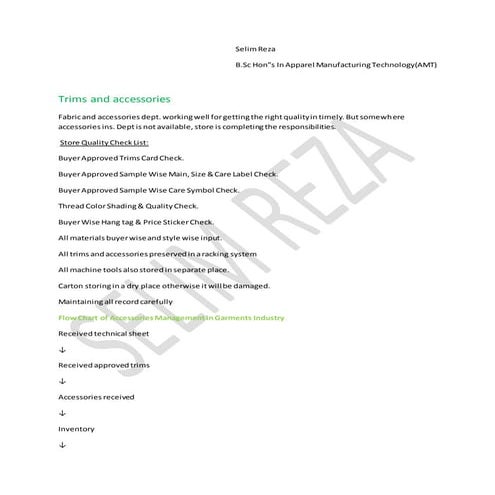 garments and textile