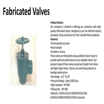 Fabricated valve | PDF